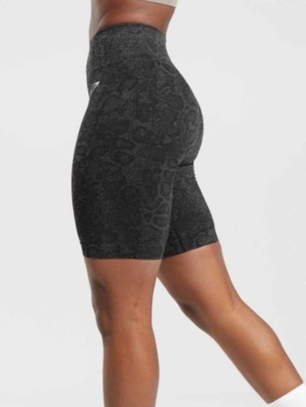 Gymshark Black Snake-Print Bike Shorts